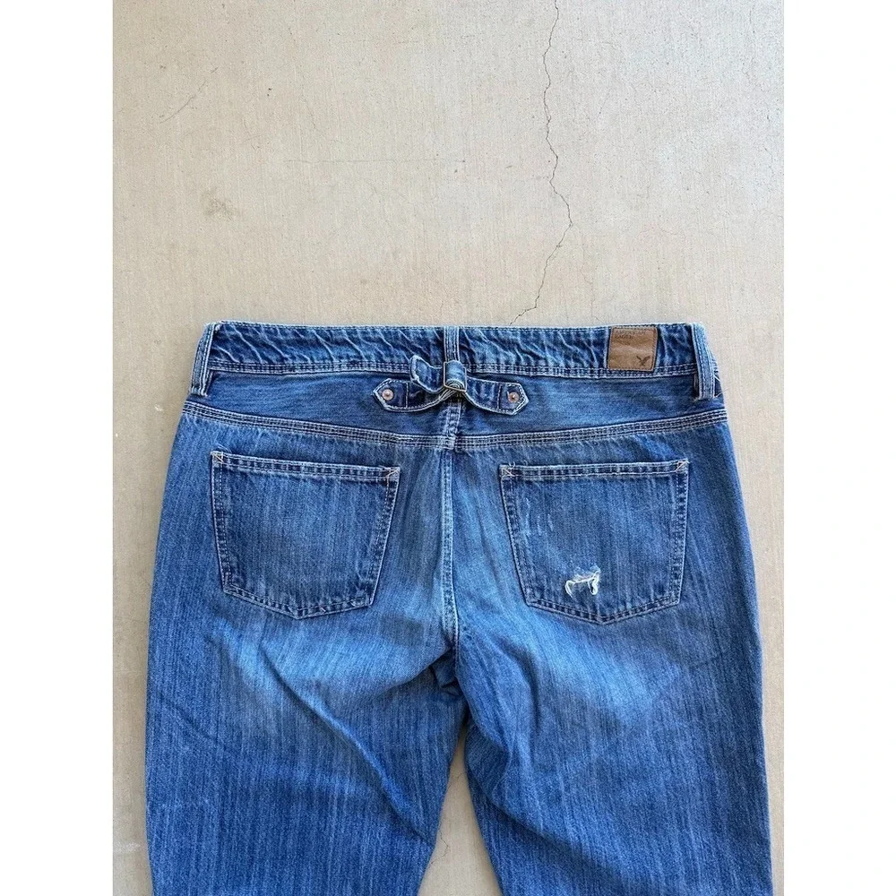 American Eagle Boy Fit Jeans Size 8 Reg Low Rise Bootcut Y2K Style